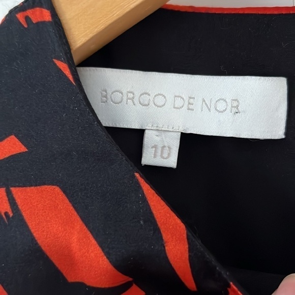 Borgo De Nor Elista black and red dress abstract bamboo and tiger stripe pattern - Picture 5 of 13